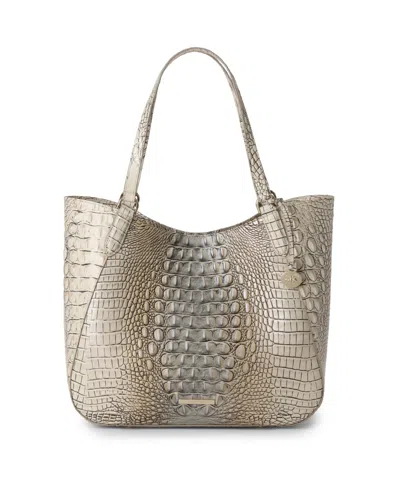 Brahmin Aliza Melbourne Large Leather Tote In Fossilized