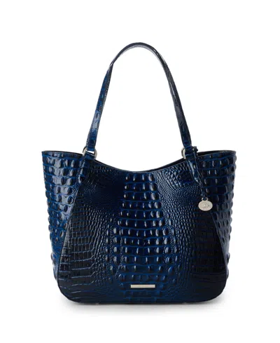 Brahmin Aliza Melbourne Large Leather Tote In Blue