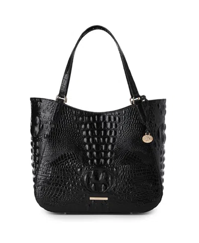 Brahmin Aliza Melbourne Large Leather Tote Handbag In Black