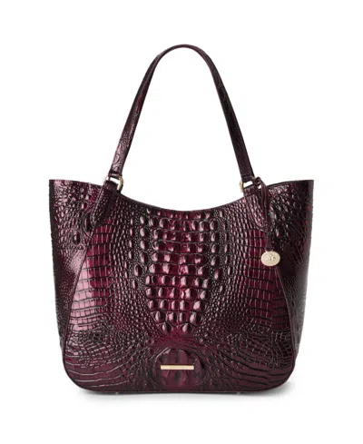 Brahmin Aliza Melbourne Large Leather Tote Handbag In Burgundy