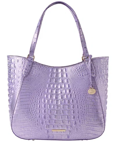 Brahmin Aliza Melbourne Large Leather Tote In Purple