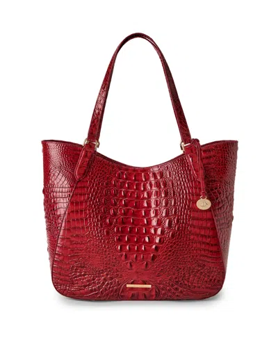 Brahmin Aliza Melbourne Large Leather Tote In Volcanic Red