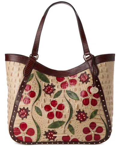 Brahmin Aliza Sandstorm Ladybird Large Leather Tote