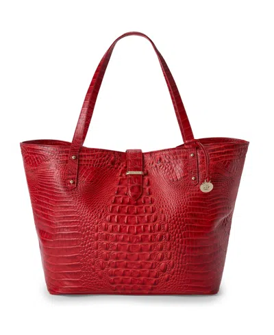 Brahmin All Day Extra-large Leather Tote Handbag In Red