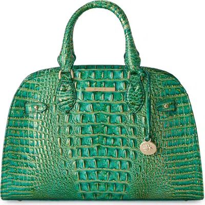 Brahmin Angelina Croc Embossed Leather Shoulder Bag In Jungle Jewel