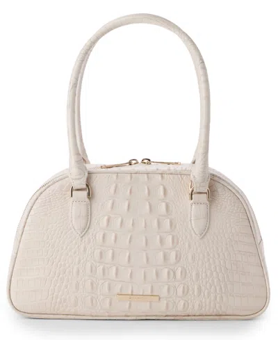 Brahmin Angie Alden Road Leather Medium Satchel Bag In White