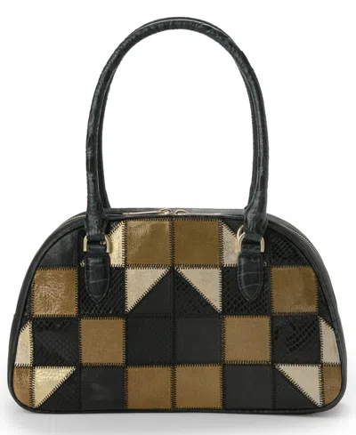 Brahmin Angie Croc-embossed Leather Satchel Bag In Multi