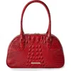 Brahmin Angie Alden Road Leather Medium Satchel Bag In Red