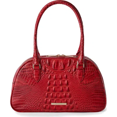 Brahmin Angie Alden Road Leather Medium Satchel Bag In Red