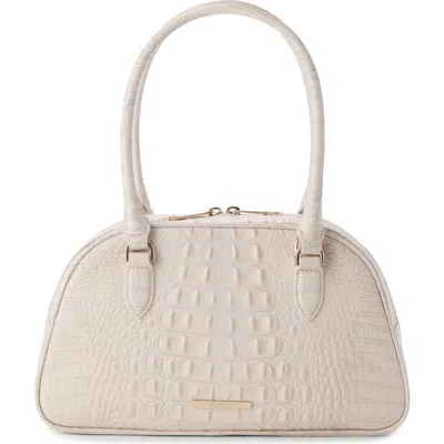 Brahmin Angie Leather Barrel Bag In White