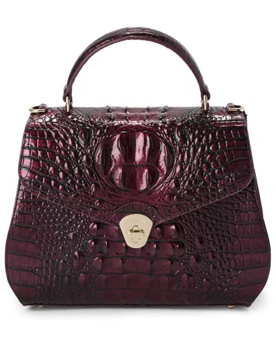 Brahmin Annalise Melbourne Small Leather Satchel Handbag In Oxblood