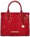 Brahmin Anywhere Convertible Melbourne Embossed Leather Satchel In Carnation
