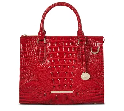 Brahmin Anywhere Convertible Melbourne Embossed Leather Satchel In Carnation