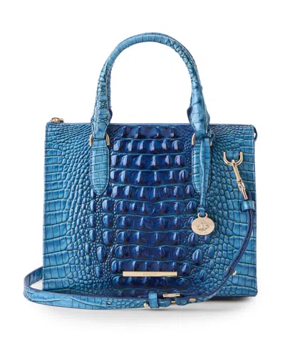Brahmin Anywhere Convertible Melbourne Embossed Leather Satchel In Blue