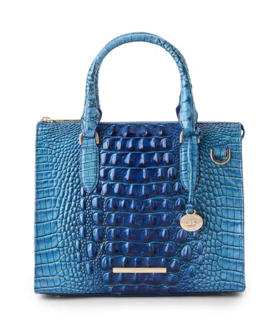Brahmin Anywhere Convertible Small Satchel Handbag In Electric Blue Ombre
