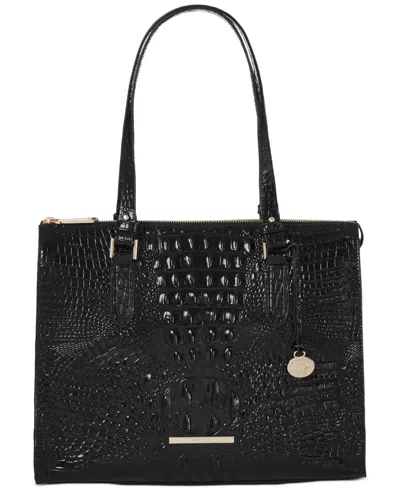 Brahmin Anywhere Melbourne Embossed Leather Tote In Black Melbourne