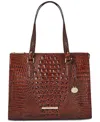 Brahmin Anywhere Melbourne Embossed Leather Tote In Pecan Melbourne