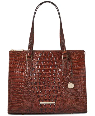 Brahmin Anywhere Melbourne Embossed Leather Tote In Pecan Melbourne