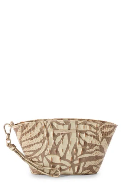 Brahmin Ariana Croc Embossed Leather Wristlet In Stepping Stone