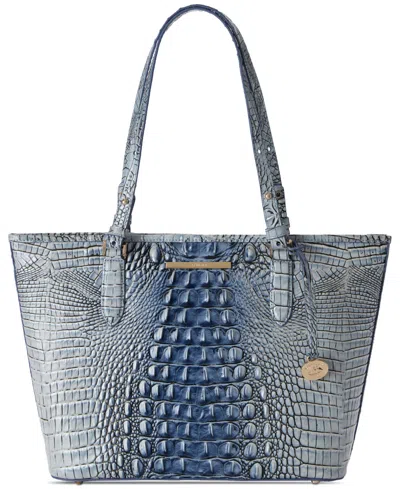 Brahmin Asher Melbourne Leather Tote In Bellbottom Blue
