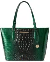 Brahmin Medium Asher Croc Embossed Leather Tote In Evergreen