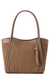 Brahmin Bailee Snake Embossed Leather Tote In Brown