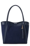 Brahmin Bailee Snake Embossed Leather Tote In Blue