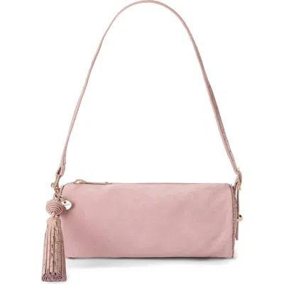 Brahmin Billie Croc Embossed Leather Barrel Bag In Pink