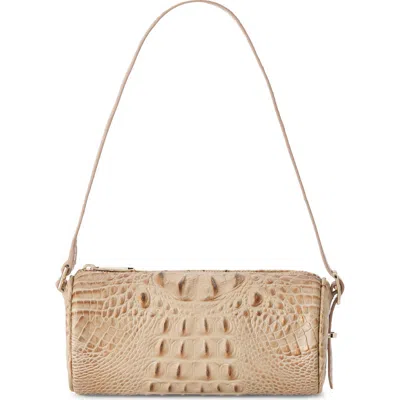 Brahmin Billie Croc Embossed Leather Barrel Bag In Brown