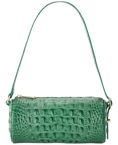 Brahmin Billie Small Alden Road Barrel Slim Shoulder Handbag In Green