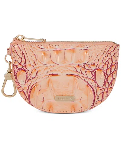 Brahmin Britt Melbourne Embossed Coin Pouch In Apricot Rose Melbourne