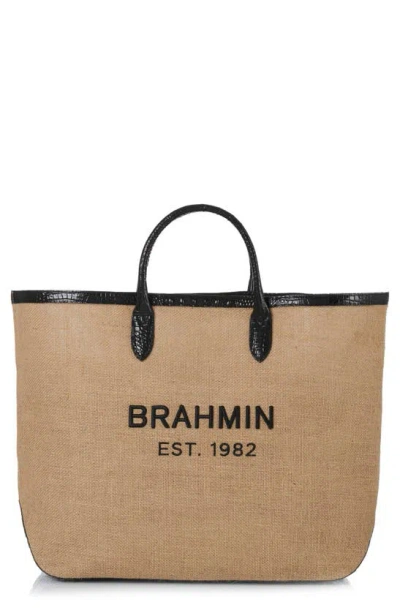 Brahmin Brooklyn Burlap Tote In Black