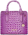 Brahmin Cami Croc Embossed Leather Satchel In Lilac Esse