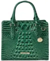 Brahmin Cami Croc Embossed Leather Satchel In Parakeet