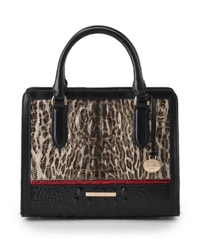 Brahmin Cami Calgary Leather Ocelot Small Satchel Handbag
