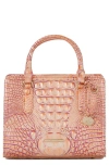 Brahmin Cami Croc Embossed Leather Satchel In Apricot Rose