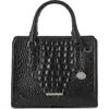 Brahmin Cami Croc Embossed Leather Satchel In Black