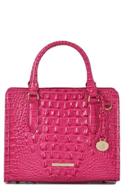 Brahmin Cami Croc Embossed Leather Satchel In Paradisepink