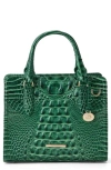 Brahmin Cami Croc Embossed Leather Satchel In Green