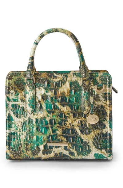 Brahmin Cami Croc Embossed Leather Satchel In Roaring