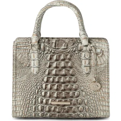 Brahmin Cami Croc Embossed Leather Satchel In Timeless Taupe