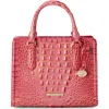 Brahmin Cami Melbourne Leather Satchel In Coral Snapdragon