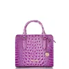Brahmin Cami Croc Embossed Leather Satchel In Lilacessence