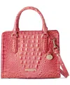 Brahmin Cami Melbourne Leather Satchel In Coral Snapdragon