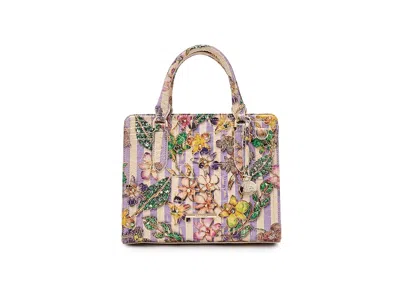 Brahmin Cami Satchel Handbags Pinstripe Petals: One Size In Multi