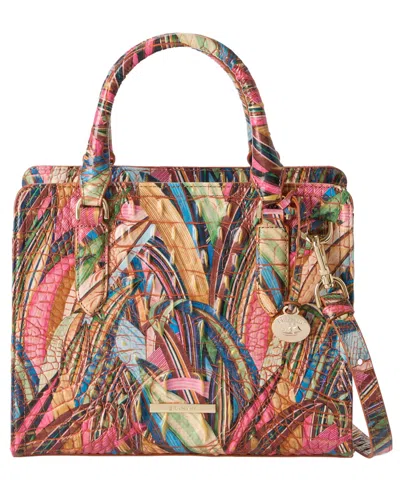 Brahmin Cami Small Leather Satchel Bag In Animal Print