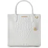 Brahmin Caroline Croc Embossed Leather Satchel In White