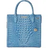 Brahmin Caroline Croc Embossed Leather Satchel In Blue