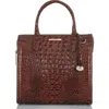Brahmin Caroline Croc Embossed Leather Satchel In Brown