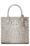 Brahmin Caroline Croc Embossed Leather Satchel In Fairestgrey